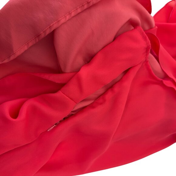 Jennifer Lauren Women Plus Coral/Red Flutter Sleeve V-Neck Blouse 3X Polyester - Picture 10 of 11